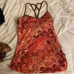 Prana pink orange work out top